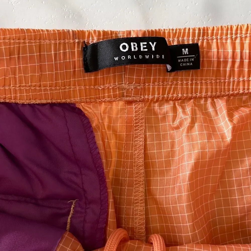 Obey Nylon/Poly Swim Trunks Sz. M